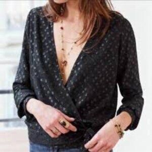 EUC Sezane Ella Wrap Blouse size 34